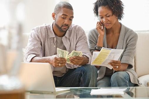 couple counting money
